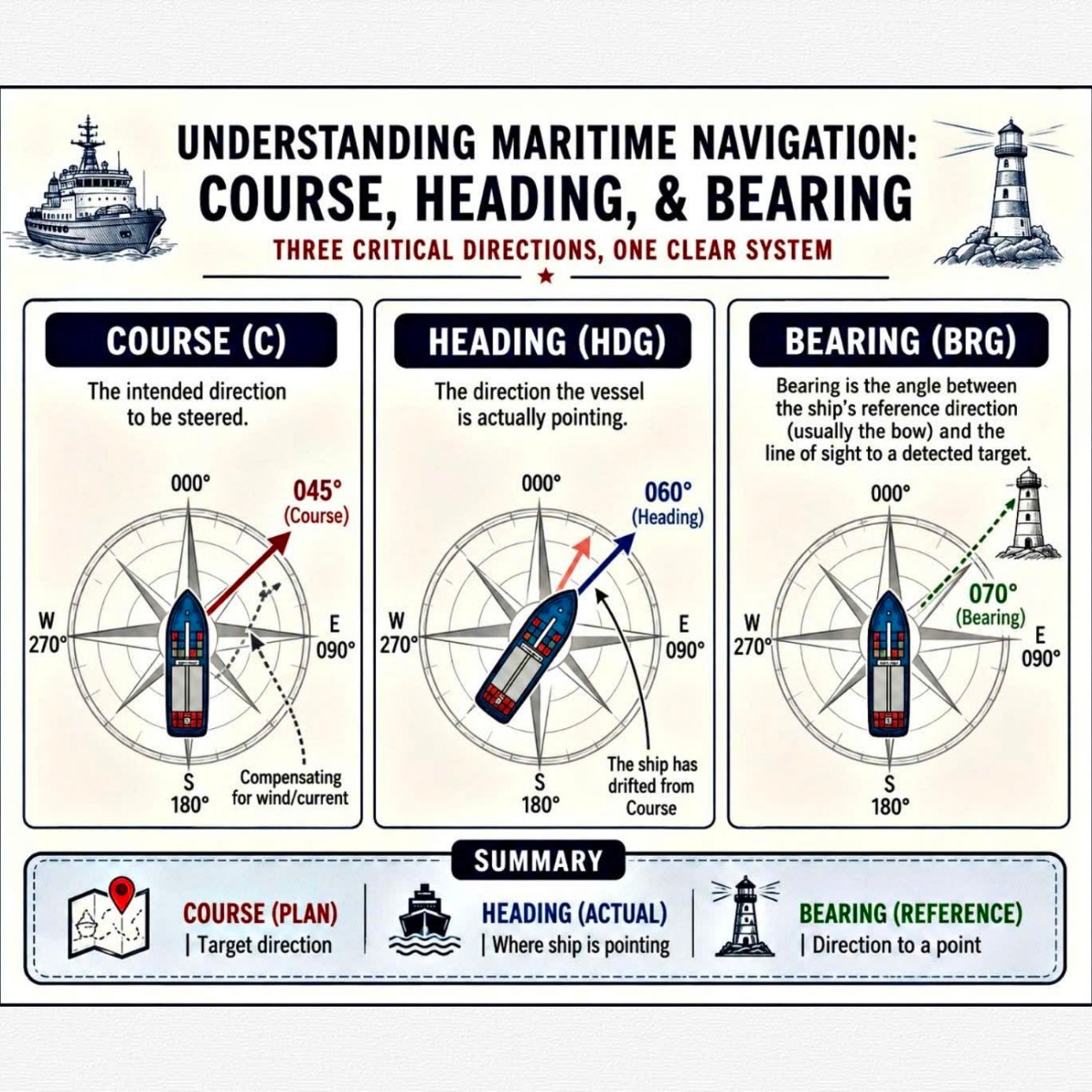 Course, Heading and Bearing