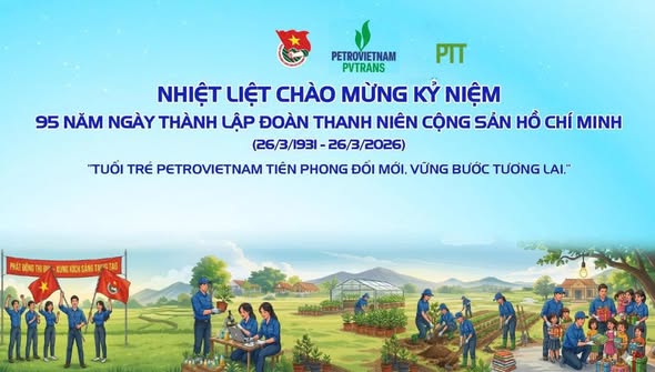 BÍ THƯ CHI BỘ/GIÁM ĐỐC CÔNG TY GỬI THƯ CHÚC MỪNG ĐOÀN THANH NIÊN CỘNG SẢN HỒ CHÍ MINH CÔNG TY CỔ PHẦN VẬN TẢI DẦU KHÍ  ĐÔNG DƯƠNG NHÂN DIP 95 NĂM NGÀY THÀNH LẬP ĐOÀN TNCS HỒ CHÍ MINH (26/3/1931-26/3/2026)