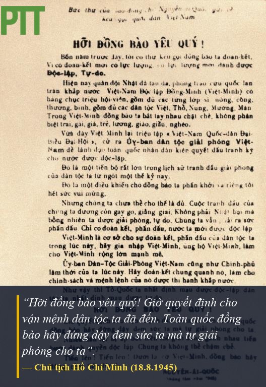 PTT - LỜI BÁC - CHỦ TỊCH HỒ CHÍ MINH DẠY NGÀY NÀY NĂM XƯA 18.8.1945