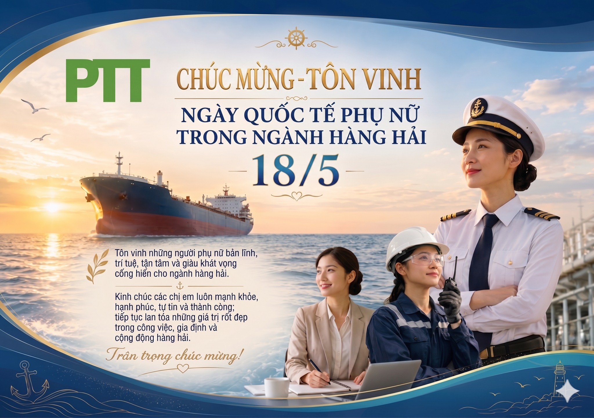 PTT TÔN VINH NHỮNG NGƯỜI PHỤ NỮ TRONG NGÀNH HÀNG HẢI VIỆT NAM - TRÁI TIM KIÊN NGHỊ, SỨC MẠNH BỀN BỈ