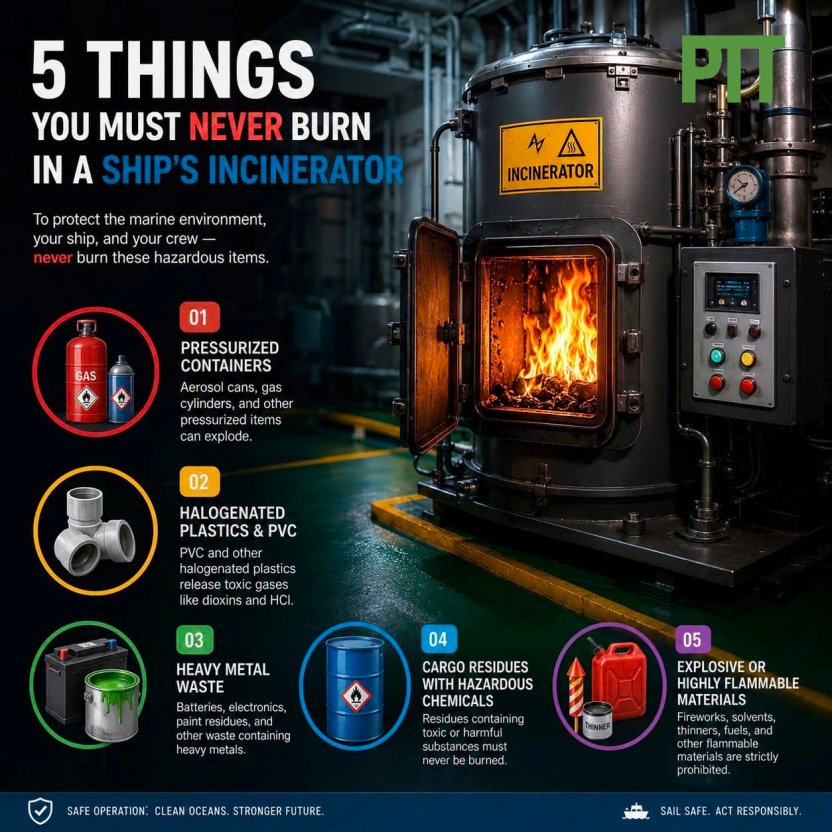 5 Things You Should Never Burn in a Ship's Incinerator ️
