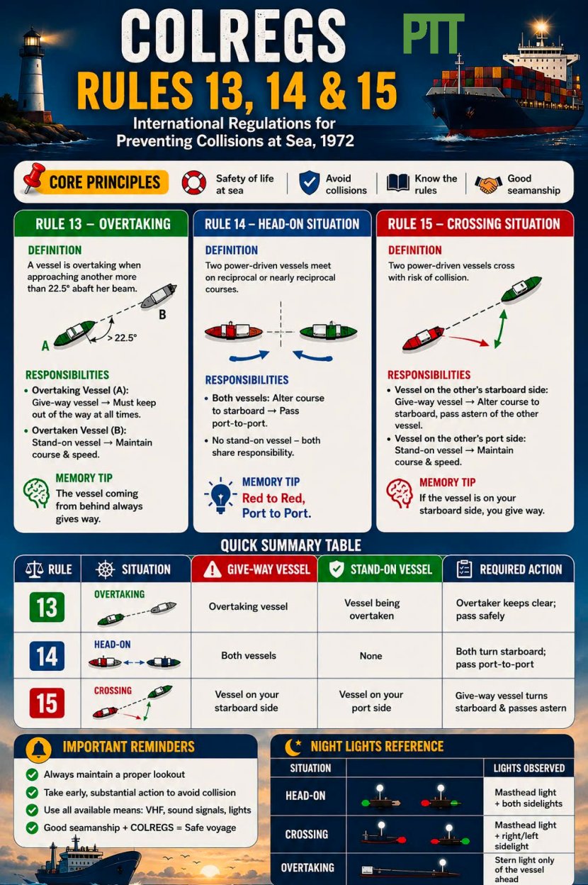  COLREGS Rules 13, 14 & 15