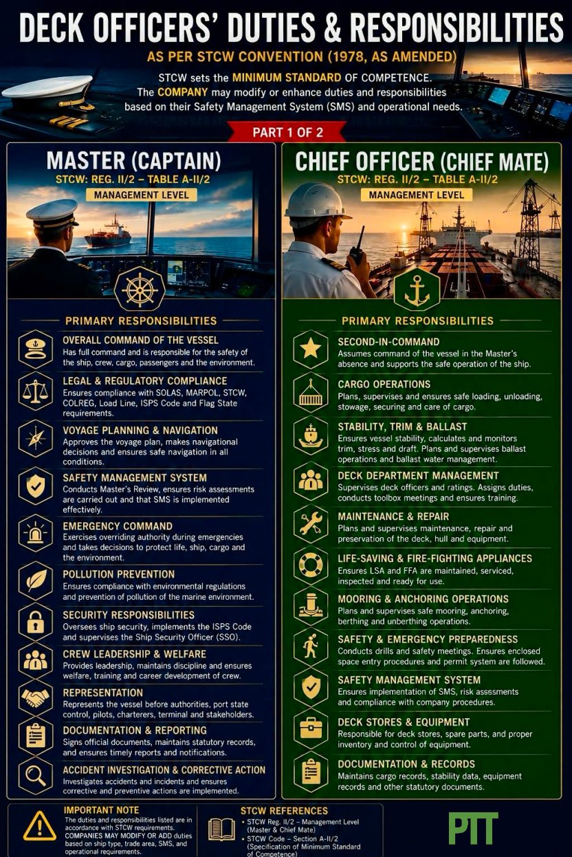 Duties and Responsibilities: Primary STCW References