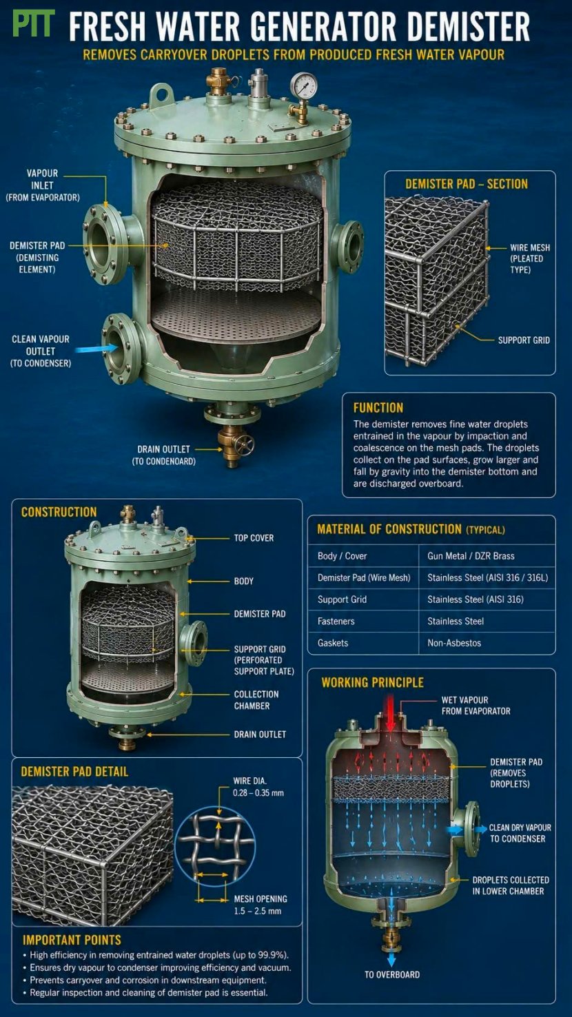 Fresh Water Generator Demister Operation