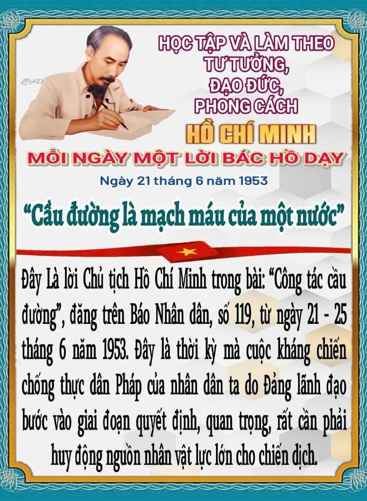 LỜI BÁC - CHỦ TỊCH HỒ CHÍ MINH DẠY NGÀY NÀY NĂM XƯA 21.6.1953