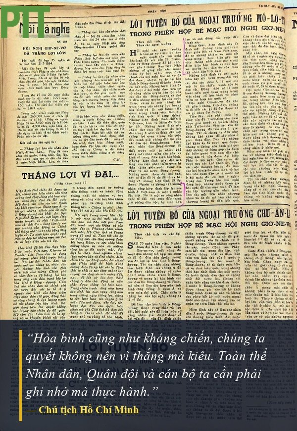 LỜI BÁC - CHỦ TỊCH HỒ CHÍ MINH DẠY NGÀY NÀY NĂM XƯA 28.7.1954
