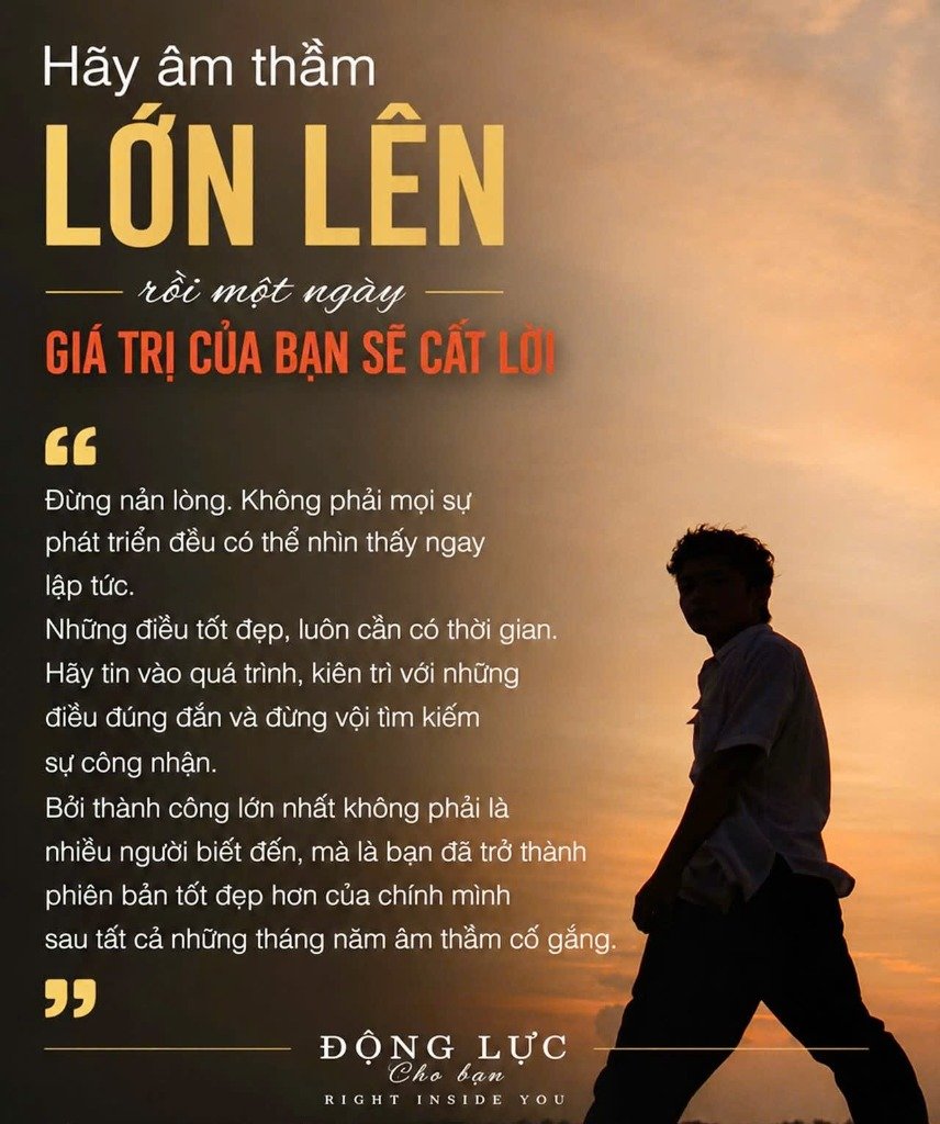 NHỮNG ĐIỀU VĨ ĐẠI THƯỜNG ĐƯỢC TẠO NÊN TRONG IM LẶNG…!