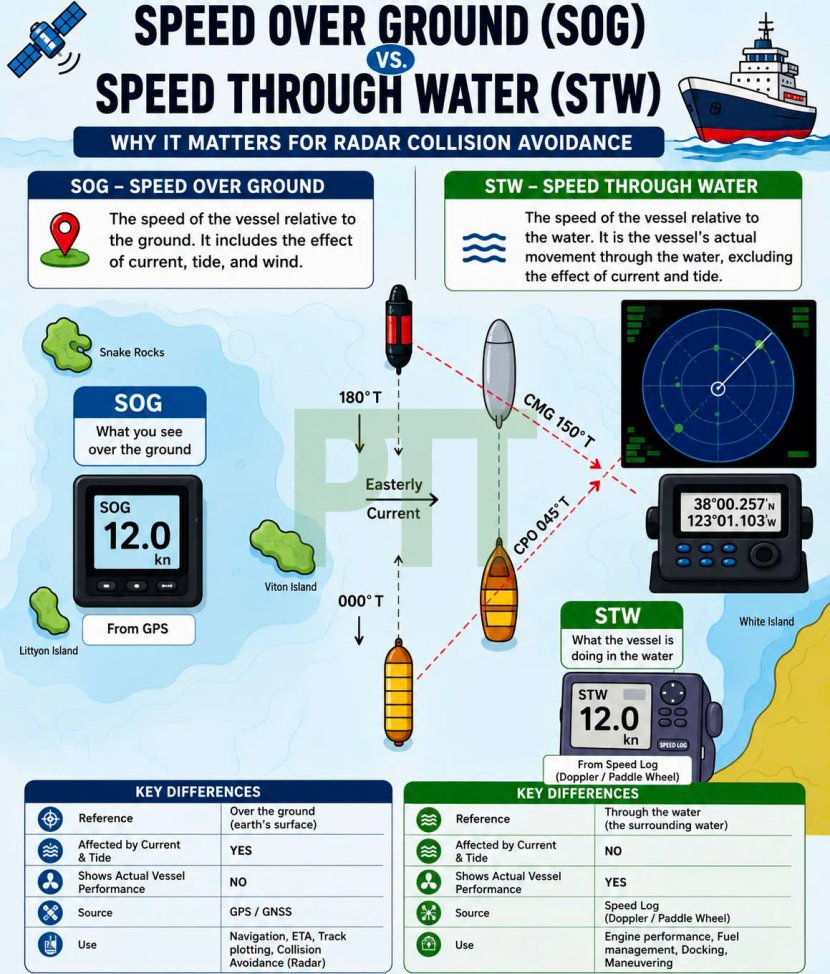 Speed Over Ground (SOG) vs Speed Through Water (STW)