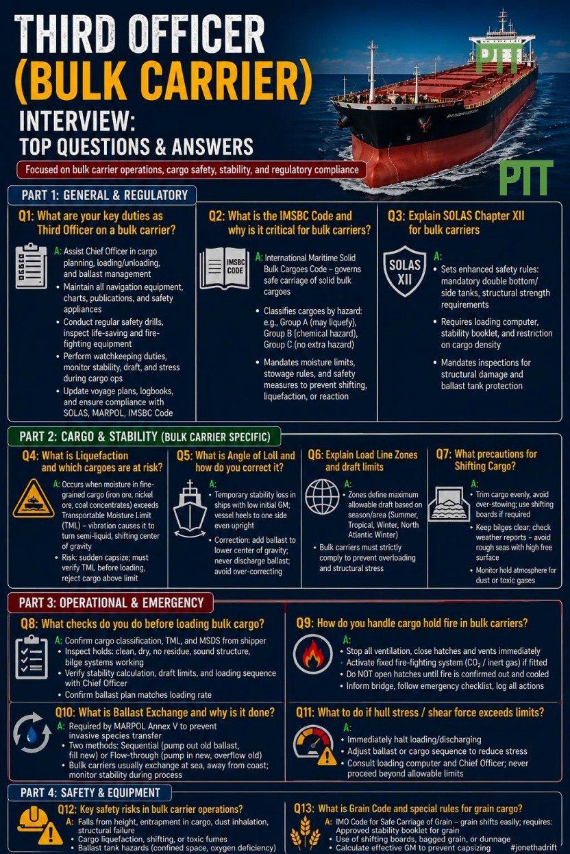 Third Officer (Bulk Carrier) Interview: Top Questions & Answers