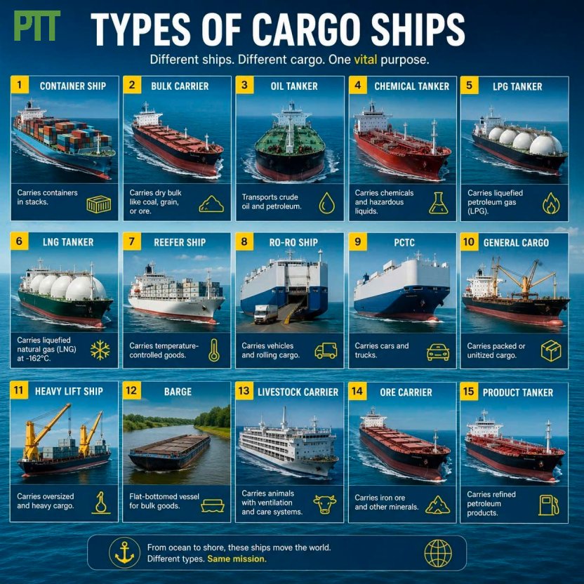 Types of Cargo Ships & Their Maritime Missions